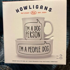 Source Unknown Howligans Ceramic Mug & Pet Bowl Set - White